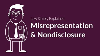 Misrepresentation and Nondisclosure  Contracts  Defenses amp Excuses [upl. by Shalom]