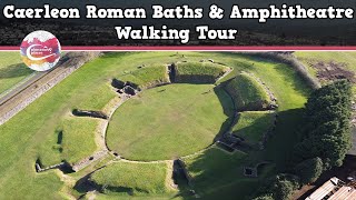 CAERLEON ROMAN BATHS amp AMPHITHEATRE WALES  Walking Tour  Pinned on Places [upl. by Eniamahs]