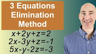 Solving Systems of 3 Equations Elimination [upl. by Ahsinom]