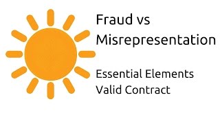 Fraud vs Misrepresentation  Other Essential Elements of a Valid Contract  CA CPT  CS amp CMA [upl. by Karon]