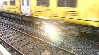 Merseyrail 507 009 making arcs at Birkdale station [upl. by Ahsilra]